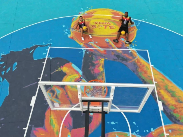 Profile of the basketball court Betinho Gomes Court - 3x3 BasketArt Ribeira Bote by Helder Cardoso, Mindelo, Cape Verde