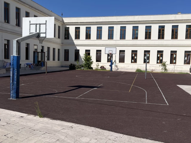 Profile of the basketball court Scuola, Alessano, Italy