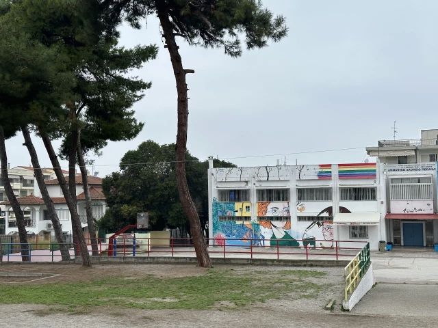 Profile of the basketball court 1st Primary School of Peraia, Perea, Greece
