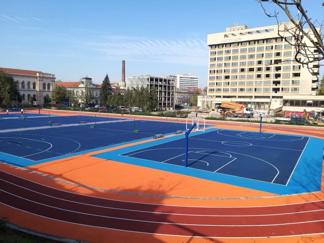 Profile of the basketball court Moise Nicoara Highschool Court, Arad, Romania