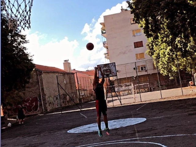 Profile of the basketball court near Stadion, Rijeka, Croatia