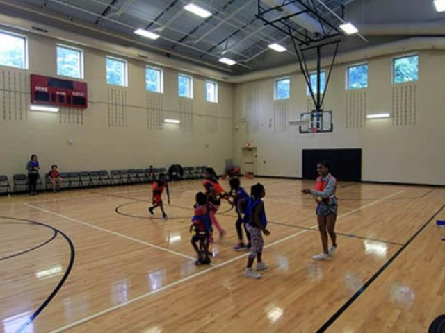 Profile of the basketball court Bette Carol Thompson Scotland Neighborhood Recreation Center, Potomac, MD, United States