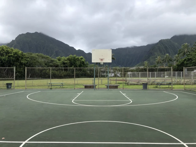 Profile of the basketball court He'eia Park, Kaneohe, HI, United States