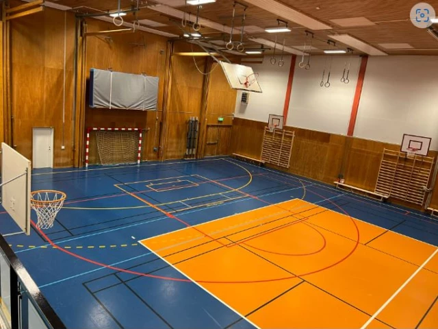 Profile of the basketball court Anders Ljungstedts Gymnasium, Linköping, Sweden