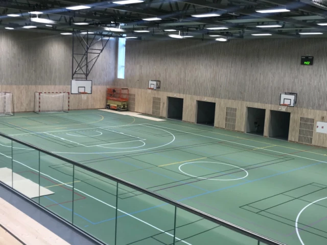 Profile of the basketball court Benterudhallen, Hønefoss, Norway