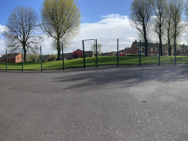 Profile of the basketball court Taughmonagh Playground, Belfast, United Kingdom