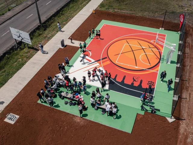 Profile of the basketball court 3x3 BasketArt Vila do Porto by João Pimentel & Teixeira Leite, Vila do Porto, Portugal