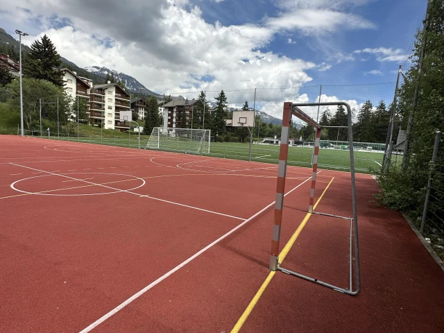 Profile of the basketball court basketball court, Crans-Montana, Switzerland