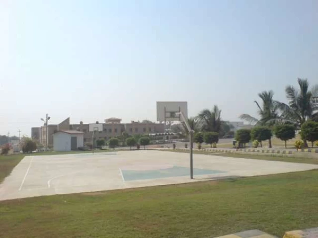 The basketball court at Bahria College in Karachi, Pakistan.