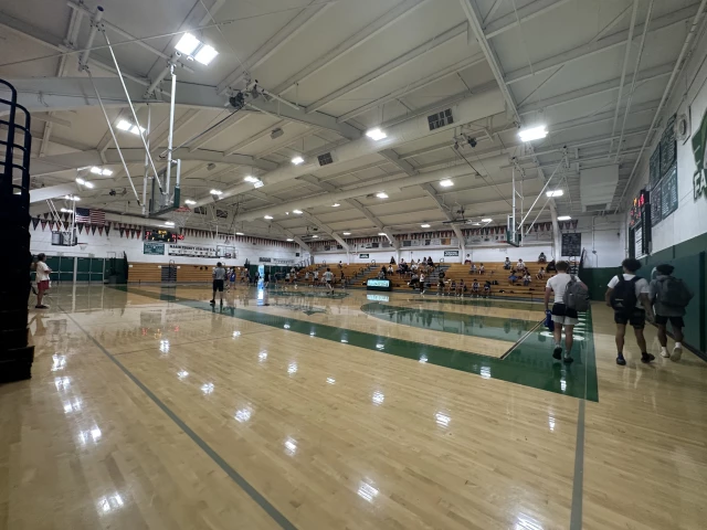 Profile of the basketball court Archie Williams Gym, San Anselmo, CA, United States