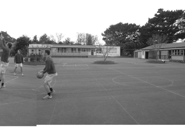 Profile of the basketball court Te Aro School, Wellington, New Zealand