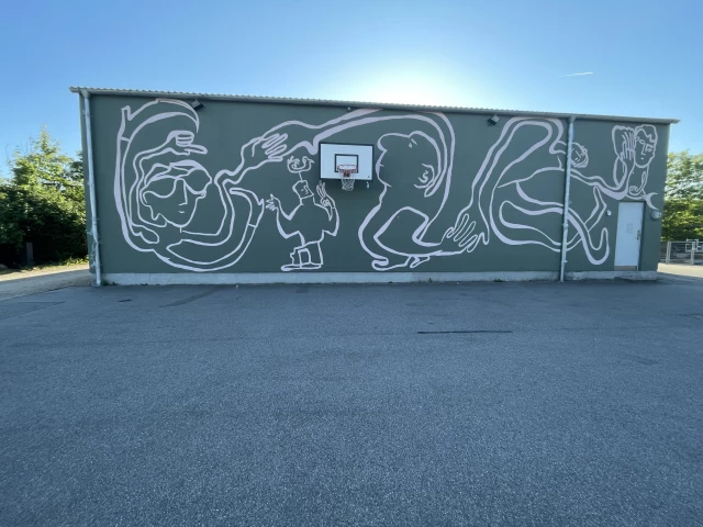 Profile of the basketball court Skademosegård, Trekroner, Roskilde, Denmark