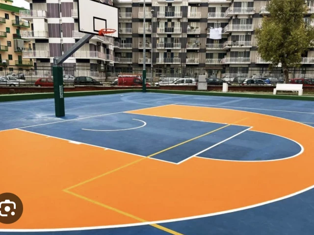 Profile of the basketball court Playground Francesco Valente, Molfetta, Italy
