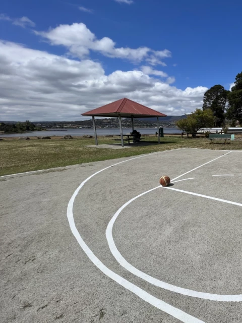 Profile of the basketball court Beedham Reserve, Claremont, Hobart, Tasmania, Australia