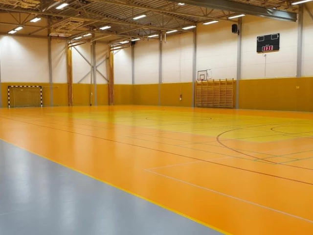 Profile of the basketball court Valbohallen, Lemland, Aland Islands