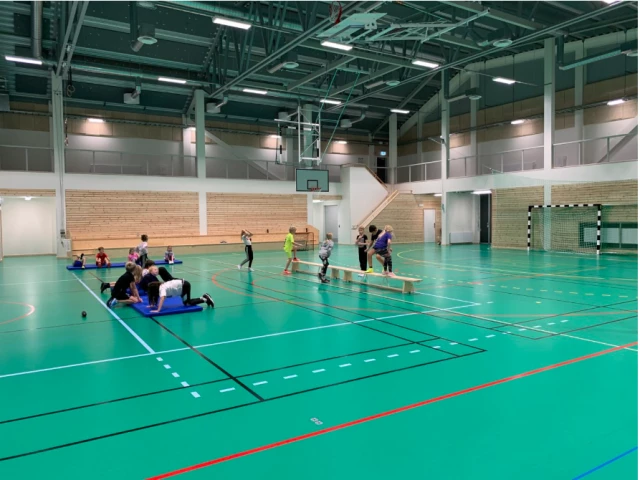 Profile of the basketball court Harlyckehallen, Helsingborg, Sweden