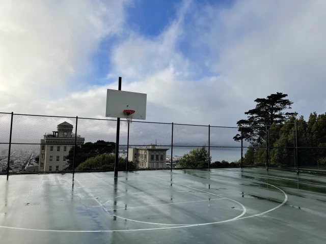 Profile of the basketball court George Sterling Park, San Francisco, CA, United States