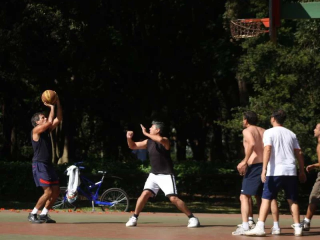 Profile of the basketball court Parque Ibirapuera, Sao Paulo, Brazil