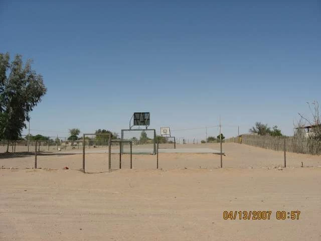 funky desert basketball court