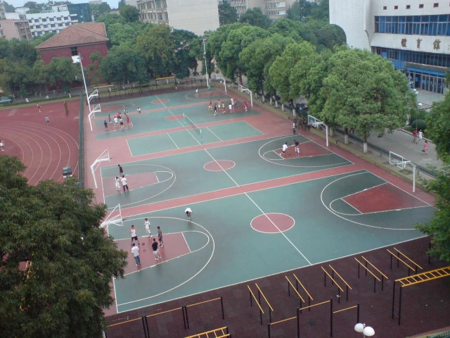 The basketball courts at the North Campus Stadium of Hunan University.
