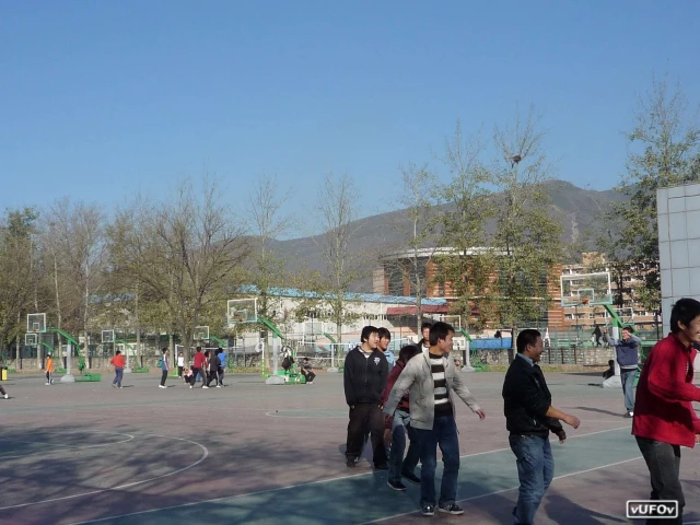 The basketball courts at  Institute of Technology in Beijing, China.