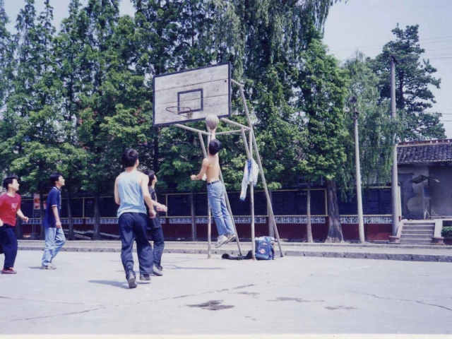 Basketball court in Chengdu, China.