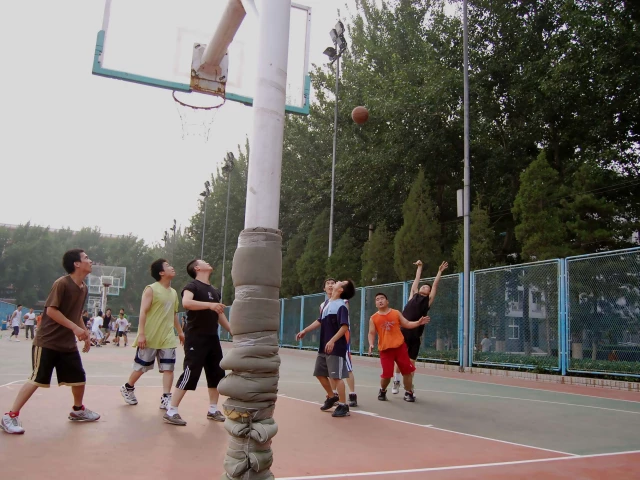 The basketball courts at CUG in Beijing, China.