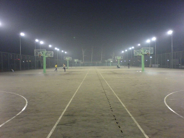 The basketball courts at the Technology and Business University in Beijing.