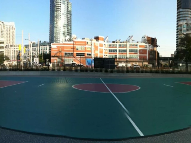 Profile of the basketball court Harbourfront, Toronto, Canada