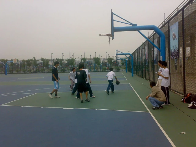 The basketball courts at Guangzhou University, China.