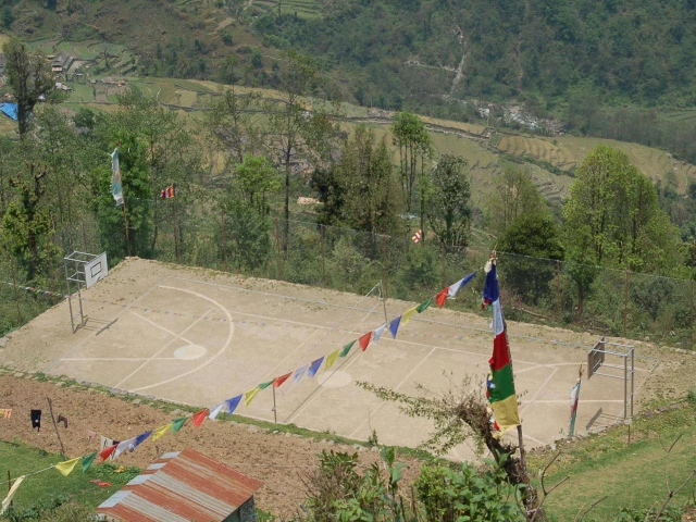 A basketball court in Himalaya.