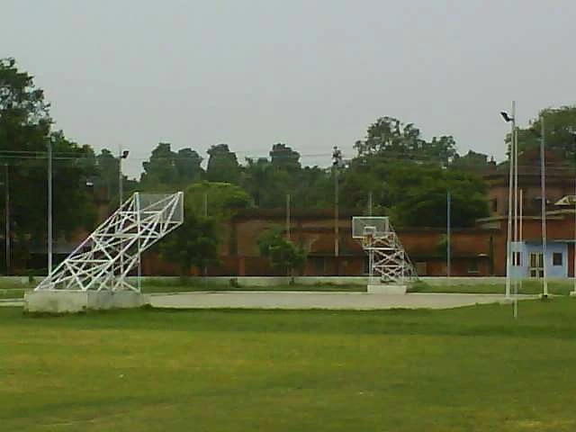 The basketball court at  Aligarh Muslim University, India.
