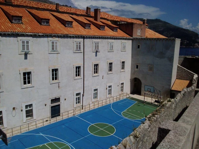 Basketball court in the Old Town of Dubrovnik, Croatia.