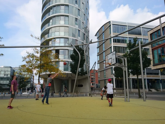 Profile of the basketball court Vasco Da Gama Platz, Hamburg, Germany