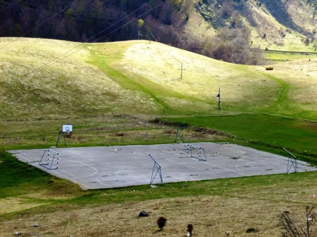 A basketball court in Veruša, Montenegro.