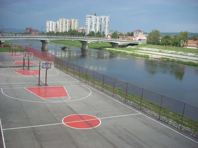 Some courts by the river in Čačak, Serbia.