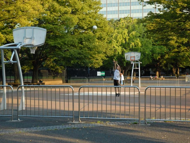 Japanese playing basketball
